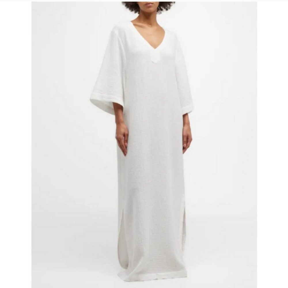 Barefoot Dreams "Sun Soaked" Crinkled Caftan from the Malibu Collection - Picture 7 of 7